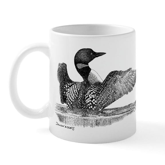 CafePress - Painted Loon Mug - 11 oz Ceramic Mug - Novelty Coffee Tea Cup