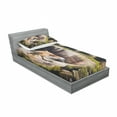 thumbnail image 3 of Animal Bedding Set with Sheet & Covers, True Fox Vulpes Inside Wood Log Holes Exotic Furry Creature Wildlife Nature Animal Design, Printed Bedroom Decor 2 Shams, 4 Sizes, Tan, by Ambesonne, 3 of 3