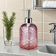 thumbnail image 5 of CxhicLuv Wave Pattern Liquid Soap Bottle, Colored Glass Press Dispenser for Hand Soap & Shampoo, Refillable 350ml Bathroom & Kitchen Soap Bottle with Decorative Wave Texture, Clear/Purple/Gray/Blue, 5 of 6