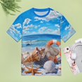 thumbnail image 4 of Beach Seashell Starfish Women's Short Sleeve Tops Casual Blouses T Shirt, 4 of 6