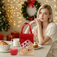 thumbnail image 4 of Neoyler Festive Cloth Tote Bag for Christmas Gift Wrapping with Reusable Sturdy Handle Suit for Home Decor and Holiday Shopping 5.9x13.4in Red, 4 of 5