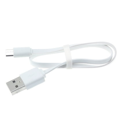 Short USB Cable for Arlo Pro / Pro 2 Security Cameras - 1ft MicroUSB Charger Cord Power Wire Flat Fast Charge Sync White Compatible With Arlo Pro and Pro 2 Models