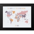 thumbnail image 2 of Urban Epiphany 14x12 Black Modern Framed Museum Art Print Titled - Be Kind World Map 4, 2 of 5