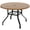 Natural + Metal & Wood, variant on YINGYUE 47 Inch Round Metal Patio Dining Table, Wood Grain Slat Top with 1.57" Umbrella Hole, Weather Resistant Outdoor Table for Pool Backyard, Black