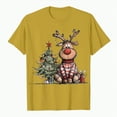 thumbnail image 5 of UngA Womens Christmas Shirts Crew Neck Merry Christmas Graphic Tees Funny Holiday Xmas Tee Winter Gift Tops Christmas T Shirts for Women Yellow,XXXL, 5 of 6