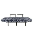 thumbnail image 3 of Navy Blue Futon Couch, Floral Arrangement Botanic Foliage Pattern Japanese Composition Eastern, Daybed with Metal Frame Upholstered Sofa for Living Dorm, Loveseat, Dark Blue White, by Ambesonne, 3 of 4