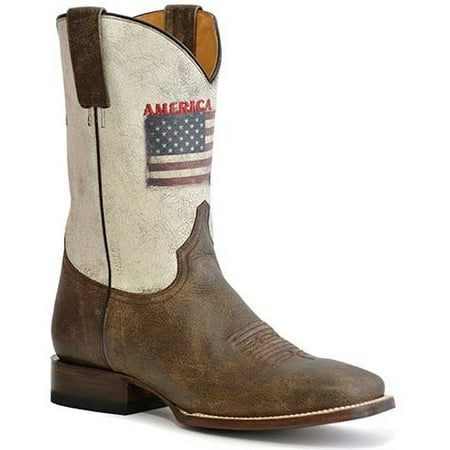 

Men s Roper America Strong Leather Boots Handcrafted Brown
