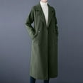 thumbnail image 1 of Birdeem Women's Solid Color Lapel Pocket Button Long Woolen Coat Jacket Cardigan Jacket, 1 of 1