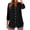 44#Black, variant on Tops for Women Summer V Neck Pleated Front Shirts 3/4 Sleeve Tunic Tops Loose Fit Blouse Brown 2XL