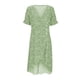 thumbnail image 4 of Vestido midi informal estampado para mujer con mangas abullonadas y cuello en V en el dobladillo, 4 of 5