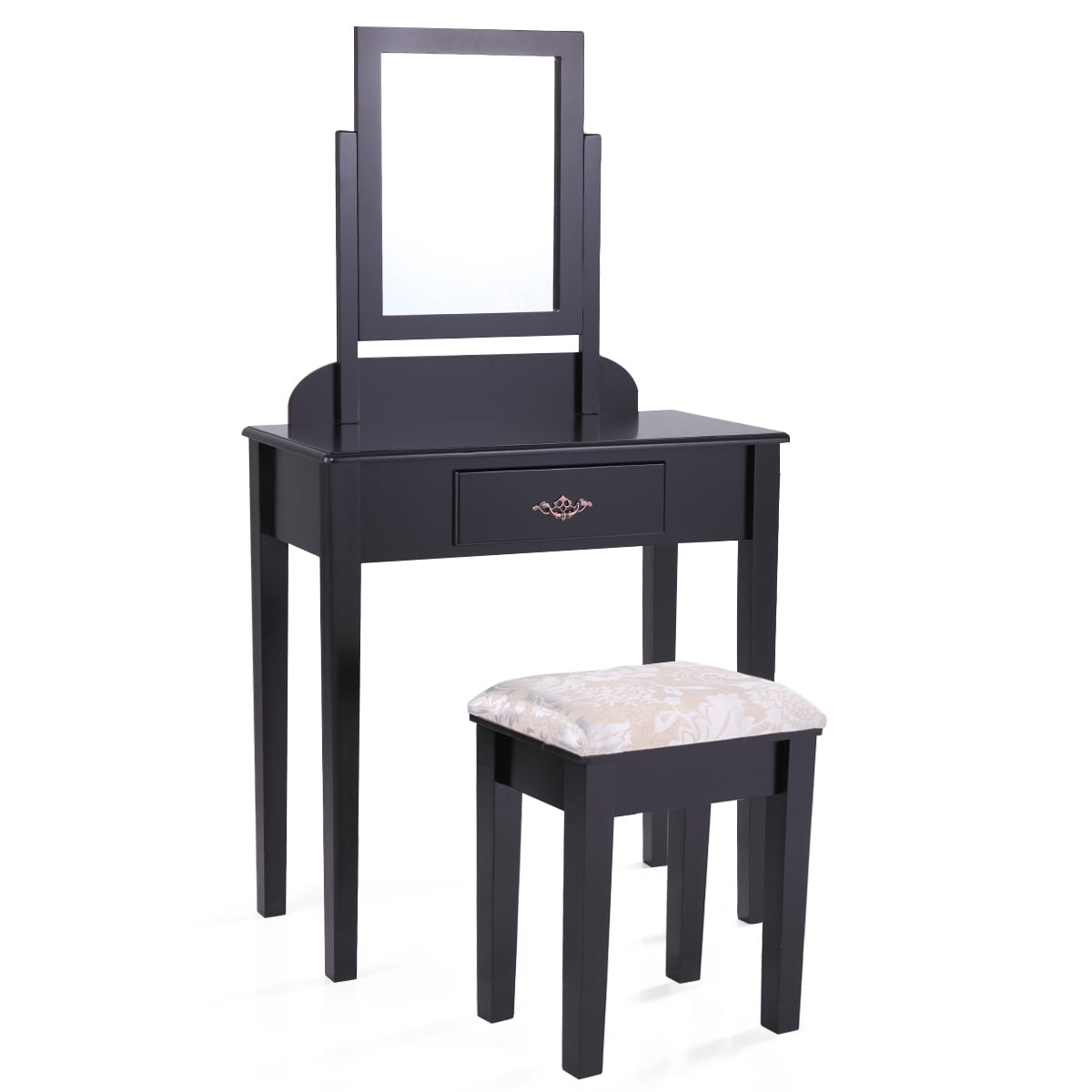 Cfowner Vanity Dressing Table Set with 360 Rotate Adjustable Mirror and