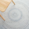 thumbnail image 6 of SAFAVIEH Braided Lyla Solid Polyester Reversible Area Rug, Ivory/Light Blue, 4' x 4' Round, 6 of 11