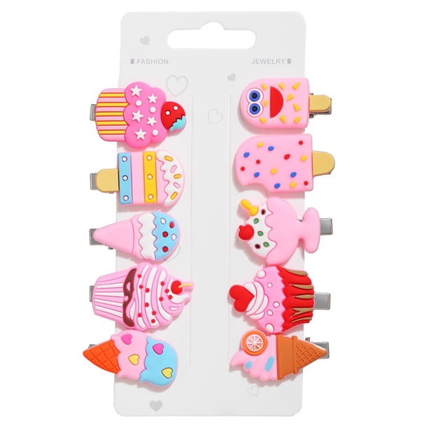 Qarigey Juego de horquillas de 10 Uds., pinzas para el pelo para niños con estampado de dibujos animados, accesorios metálicos para el cabello para Accesorios de disfraces A Qarigey AP000216-01
