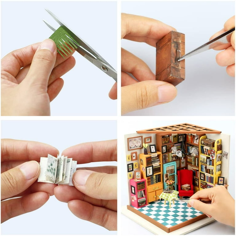 ROBOTIME Dollhouse Kit Miniature DIY Library House Kits Best