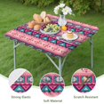 thumbnail image 4 of Fitted Bohemian Style Square Table Cover 36x36 Inch, Elastic Hem Tablecloth for Card Tables and Kitchen Dining Areas, 4 of 6