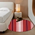 thumbnail image 3 of Red Vertical Striped Large Area Rugs for Bedroom Living Room, Soft Non Slip Carpet Bedside Rug, Farmhouse Minimalist Abstract Lines Round Floor Cover Kitchen Accent Rug 4' for Dining Room/Office, 3 of 9
