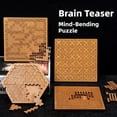 thumbnail image 3 of Fractal Tray Puzzle Set, 4-Pack Hard Wooden Jigsaw Puzzles for Adults, Portable Logic Brain Teaser Games with Cloud Square Chain Triangle Designs, 3 of 6