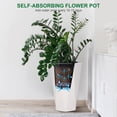 thumbnail image 4 of OUYAWEI 2PC 22.4in Self Watering Planters Tall Diamond Plastic Inner Bucket Trays Water Level Monitor White, 4 of 7