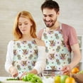 thumbnail image 3 of White Highland Cow Flower Dress Pattern Apron-Garden Aprons for Women with Pockets-Cotton Linen Waterproof Kitchen Cooking Gardening Aprons Adjustable for Kitchen,Cooking,BBQ and Salon 33x27 Inch, 3 of 7
