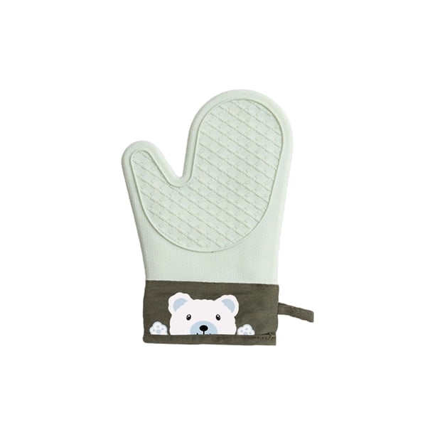 Guantes de Horno de Molde de Silicona Guantes de Microondas Gris Beige Verde 28x18cm, Guantes de Cocina para Cocinar Agarres Resistentes Al Calor para la Fritora de Aire Vaporizadora
