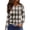 37#Khaki, variant on Women Tunic Tops Long Sleeve Plaid Shirts Loose Fit Crewneck Color Block Blouse Chic Fall T Shirts Casual Blouse 2026 Red M