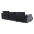thumbnail image 5 of Ktaxon 120" W Sectional Sofa U Shaped Couch with Double Chaise Chenille Sleeper Set with 3 Oversized Seats Black, 5 of 7