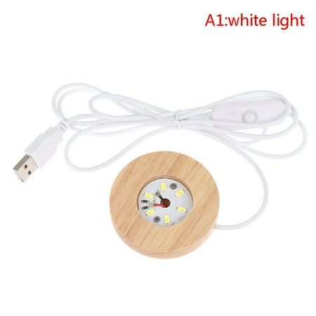 

TruPeony LED Light Dispaly Base Crystal Glass Resin Art Ornament Wooden Night Lamp Base