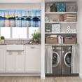 thumbnail image 3 of LALILO Kitchen Curtain Valance Unique Universe Black Blue Rod Pocket Window Curtain 52"x 18" Set of 2, 3 of 7