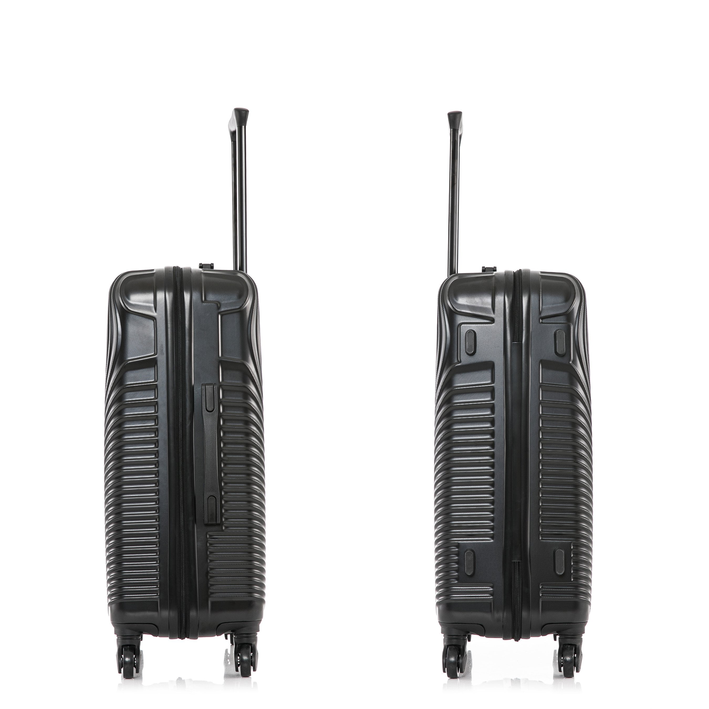 DUKAP Inception 24" Hardside Lightweight Luggage with Spinner Wheels, Handle and Trolley, Black
