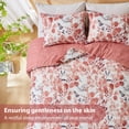 thumbnail image 5 of Regency Heights Full/Queen Comforter Sets, Reversible Seersucker Floral Bedding Sets, 3 Piece Lightweight Coral Botanical Flowers Comforter Bed Set with Pillow Shams, 5 of 10