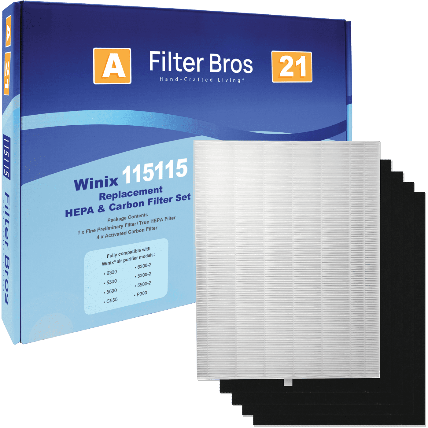 5x Replace Filter Set For Winix Air Purifier P300 U300 9500 9000 6300 5300 