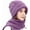 Purple, variant on Winter Versatile Knitted Hooded Scarf for Women, 2-In-1 Knitted Hooded Scarf, Warm Shawl Wrap Head Scarves Pullover Hat