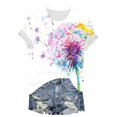 thumbnail image 4 of vigerkar Dandelion Graphic Floral T-Shirt Women Casual Summer Boho Tops Holiday Wildflowers Tee Shirts (Hot Pink, XL), 4 of 7