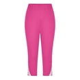 thumbnail image 6 of CPNG Girls Summer Capri Slim Pants Summer Sports 3/4 Length Leggings High Waist Running Yoga Athletic Leggings(Hot Pink,5-6 Years), 6 of 7