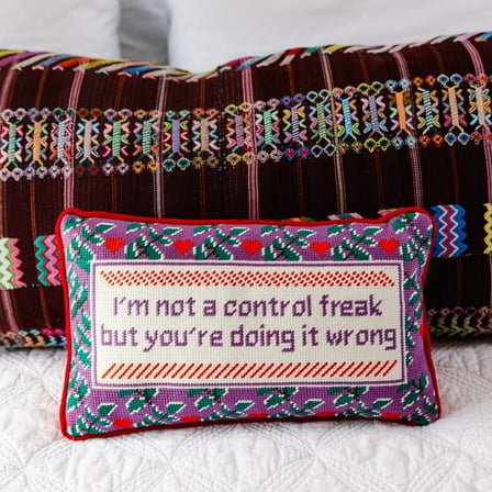 Furbish - Control Freak Needlepoint Pillow