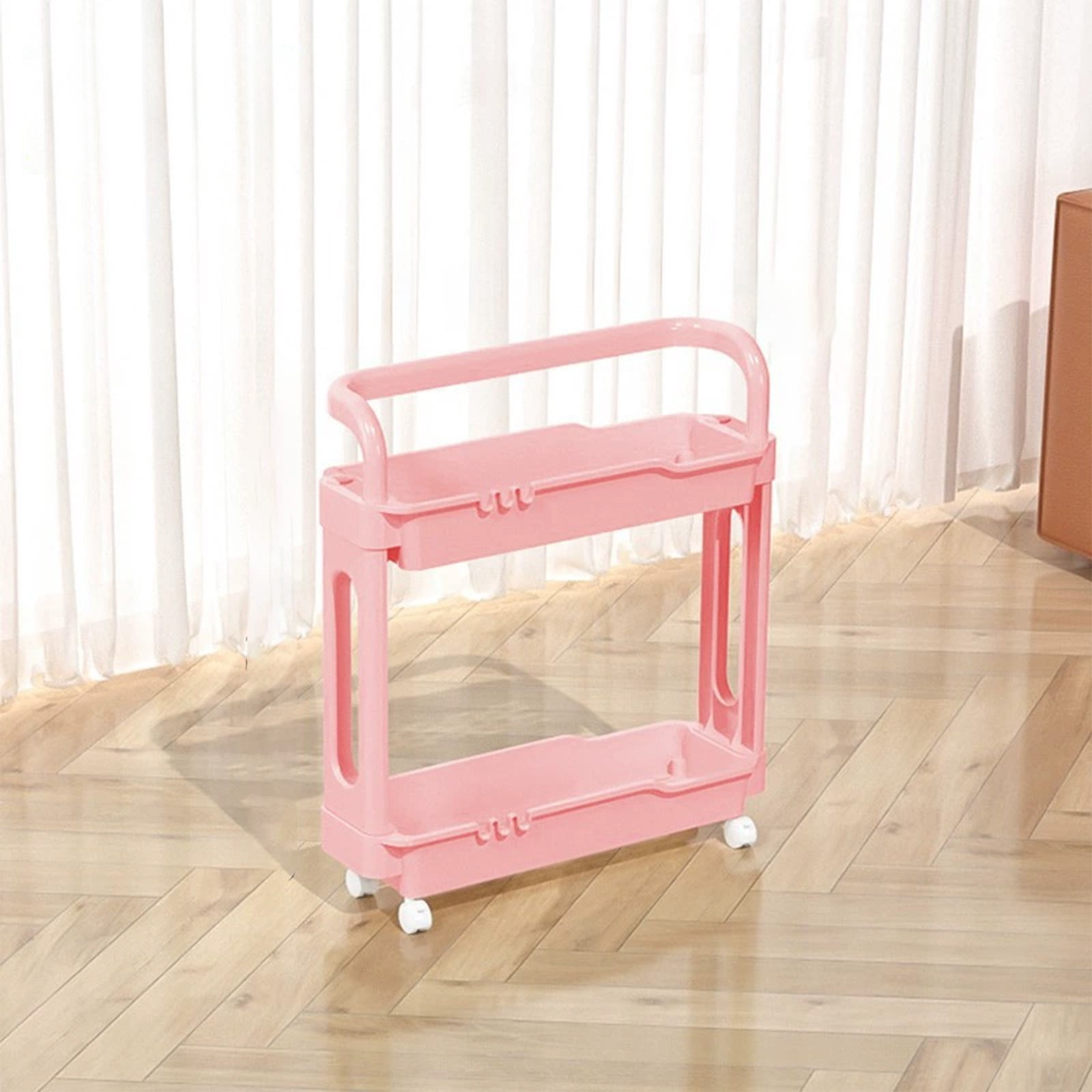 Narrow Bathroom Shelf Storage Cabinet,Slim Side Cabinet Organizer with Multi-layer Shelves for Washroom Kitchen Bedroom and Office,Space Saving Storage Rack for Toiletries and Accessories-B
