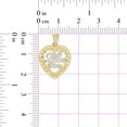 thumbnail image 3 of 14k Yellow Gold White Rhodium, Small I Love You Heart Pendant Love Charm 16mm with 20" Dainty Neck Chain, 3 of 8