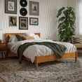 thumbnail image 1 of Aria Full Solid Wood Modern Low Profile Platform Bed in Light Toffee, 1 of 14