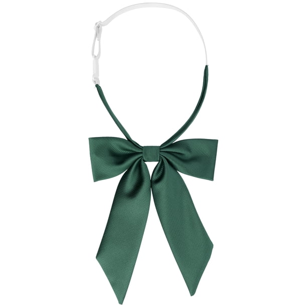INSPIRAR CHIC Corbata de moño de color sólido para mujeres, corbata de moño preatado, verde oscuro