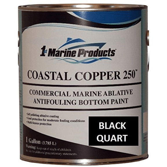 Coastal Copper 250 Ablative Antifouling Marine Paint Black Quart