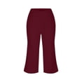 thumbnail image 3 of Capri Pants for Women 2025 High Waisted Wide Straight Leg Casual Loose Yoga Capris with Pockets Womens Cropped Pants, 3 of 6