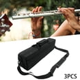 thumbnail image 6 of 3Pcs Flute Case Concert Flute Carry Bag for Band Players Musician Beginners 16 Hole 39.3cm, 6 of 8