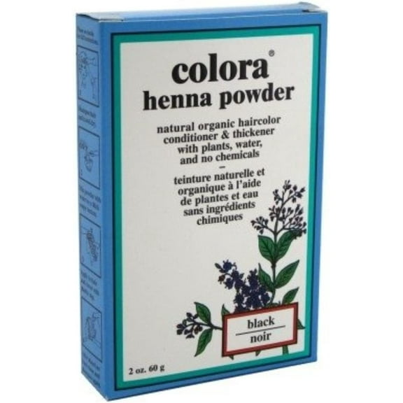 Colora Henna Powder Hair Color Black, 2 oz (Pack of 12)