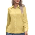 thumbnail image 2 of TGSLY Women's Collared Button Down Tops Slim Fit V Neck Long Sleeve Dress Shirts Lightweight Soft Solid Color Tunic Blouses L, 2 of 9