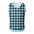thumbnail image 5 of XIAOCHA Men's Knit Vest V Neck Plaid Print Sweater Warm Casual Office Top, 5 of 6