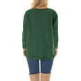 thumbnail image 6 of Mifater Plus Size Tops for Women Long Sleeve Crewneck Tunic Tops Casual Spring Blouse Side Split Tunics Shirts Green Tees, 6 of 6