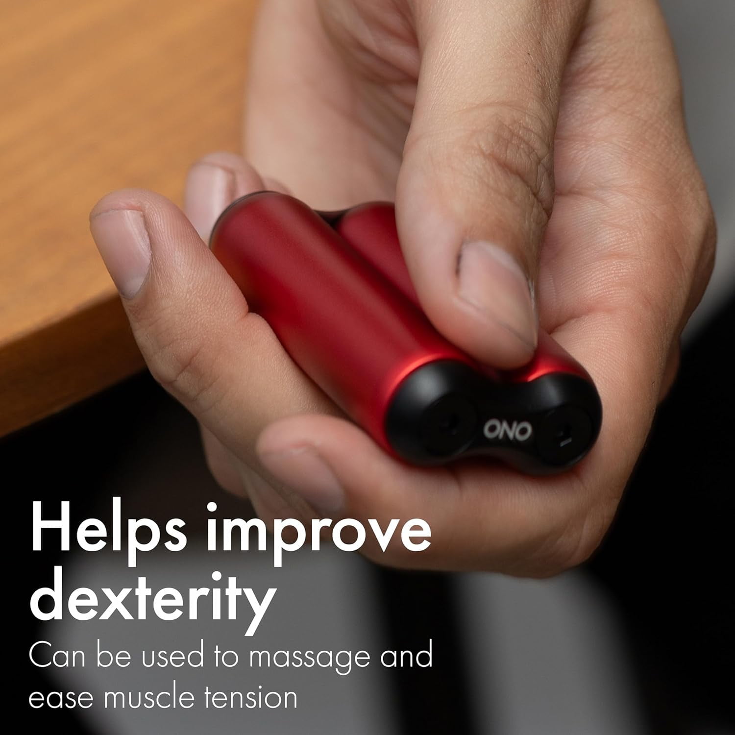 Red Aluminum Junior ONO Roller - Handheld Fidget Toy for Adults | Help Relieve Stress, Anxiety, Tension | Promotes Focus, Clarity | Compact, Portable Design