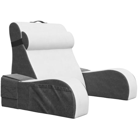 Condition photo showing Good Condition for kolbs wedge reading pillow for bed cushion with arms for tv books nursing back - bed pillow for sitting up in comfort plush backrest. bed chair sit up in comfort (19 gray/white)