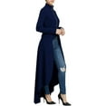thumbnail image 2 of Women Long Dovetail Gothic Trench Coat Front Zipper Up Tailcoat Jacket, 2 of 7
