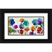 Austin, Vanessa 18x11 Black Ornate Wood Framed with Double Matting Museum Art Print Titled - Playful Blossom